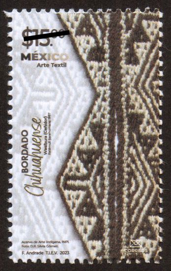 Imagen de Timbre postal: México Arte Textil, Bordado Chihuahuense