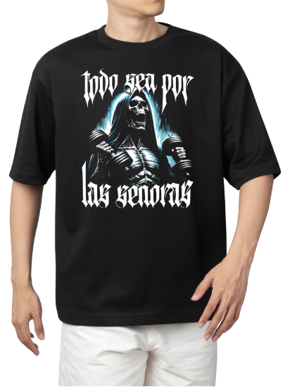 Imagen de Playera manga corta 100% algodón calacas chidas gym "Todo sea por las señoras"