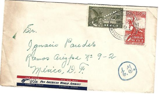 Imagen de SOBRE CIRCULADO ENVIADO DE GUAYMAS AL DF ENTREGA INMEDIATA 1947