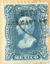 Imagen de Estampilla siglo XIX Hidalgo 1879 distrito Mazatlán Azul 25 centavos