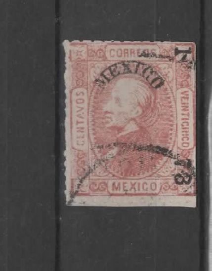 Imagen de HIDALGO 1873 GARBANCITO 25 C ROJO DISTRITO MEXICO