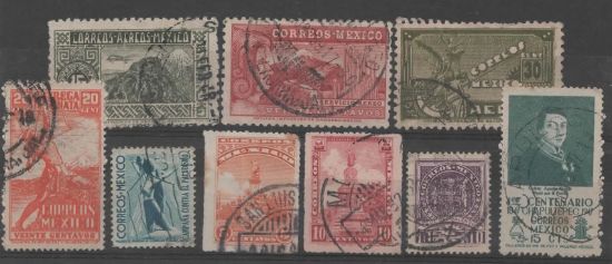 Imagen de LOTE DE ESTAMPILLAS USADAS DE MEXICO AÑOS 30S Y 40S