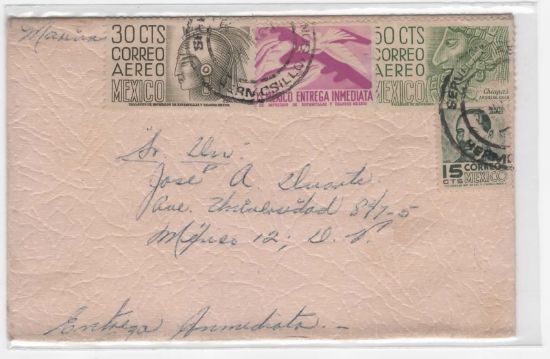 Imagen de SOBRE CIRCULADO ENVIADO DE HERMOSILLO AL DF ENTREGA INMEDIATA 1962
