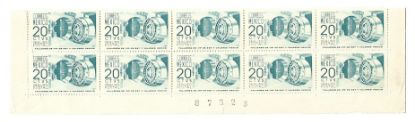 Imagen de SEGURO POSTAL BOVEDA 1950 BLOCK DE 10 WK 300 