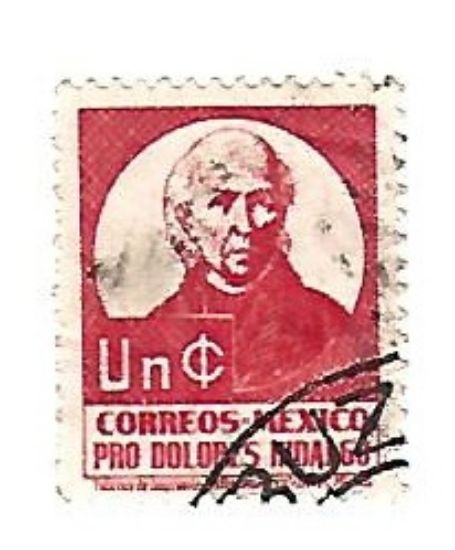 Imagen de ESTAMPILLA USADA HIDALGO ROJO 1C 1941 