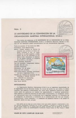 Imagen de HOJA CARNET PRIMER DIA ESTAMPILLA ORGANIZACION MARITIMA INTERNACIONAL 1983