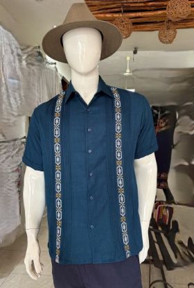 Imagen de Guayabera Lino Color Verde