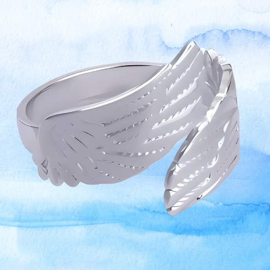 Imagen de +4 Modelos y 3 Colores de Anillo Alas de Angel Acero Inoxidable Ajustable Alta Durabilidad X1ani