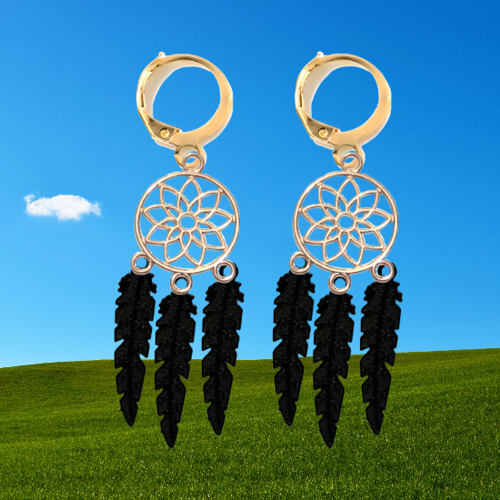 Imagen de 1 Par de Atrapasueños Color Dorado Alta Durabilidad en Llavero Color Dorado para Escoger CUPF&=X1