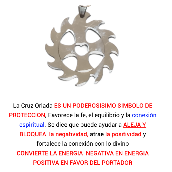 Imagen de 1 Cruz Orlada Acero Inoxidable Poderosisimo Talisman Protector  Curado e Intensionado, Alta Durabilidad En Collar o Llavero o en Alas de Angel x1