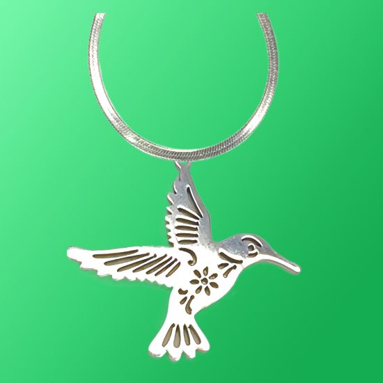 Imagen de Hermoso Dije Colibri Grande Acero Inoxidable  en Aretes, Dije/Collar o Juego Alta Durabilidad+ 9 Modelos a Escoger X1col