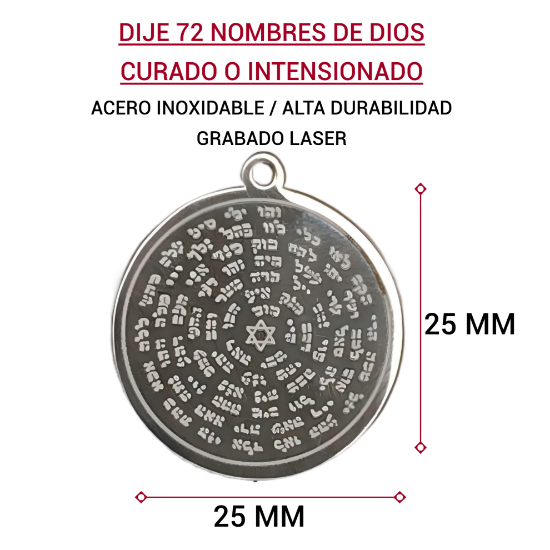 Imagen de Poderoso Talisman Protector Curado 72 Nombres de Dios Dije Acero Inoxidable Alta Durabilidad en Collar o Pulsera o Llavero (4 Modelos para Escoger) en Llavero o Collar-X1-Lopi