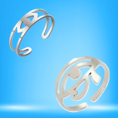 Imagen de 1 Anillo Acero Inoxidable Ojo Horus   o Anillo de Ojo turco Acero Inoxidable AJUSTABLE CURADO Talisman Protector X Excelencia Alta Durabilidad de Uso Rudo +2 Modelos para Escoger x12egip