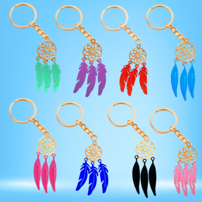 Imagen de 1 Par de Atrapasueños Color Dorado Alta Durabilidad en Llavero Color Dorado para Escoger CUPF&=X1-Lopi