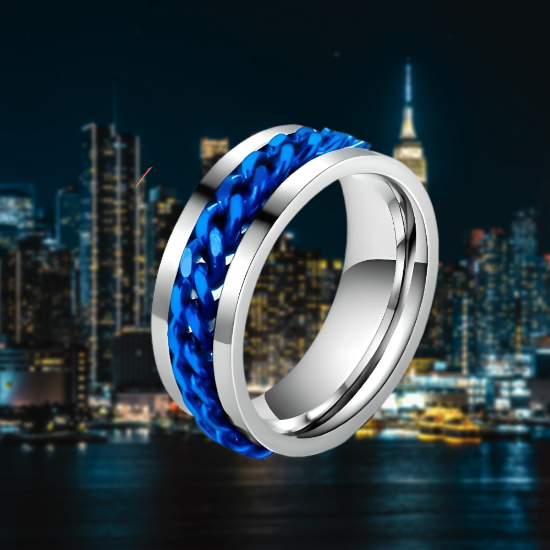 Imagen de 1 Elegante Anillo Anti Estres 8mm  Unisex o Para Pareja Acero Tungsteno Inoxidable A Escoger 2  Modelos en 5 Combinaciones en 7 Tallas ALTISIMA RESISTENCIA - ANTIRAYADURAS Y ELEGANCIA  x1-113