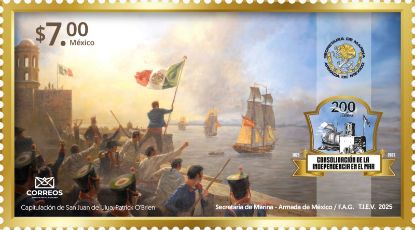 Imagen de Timbre Postal "200 aniversario de la Consolidación de la Independencia en el mar"