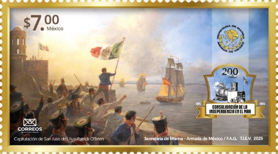 Imagen de Timbre Postal "200 aniversario de la Consolidación de la Independencia en el mar"