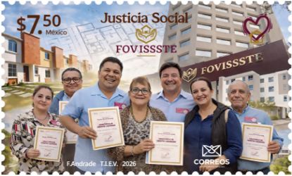 Imagen de Timbre Postal "Justicia Social en el FOVISSSTE"