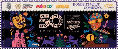 Imagen de Timbre Postal "50 Tianguis Turístico de México, Acapulco 2026