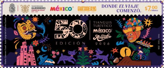 Imagen de Timbre Postal "50 Tianguis Turístico de México, Acapulco 2026