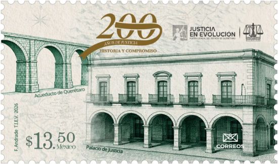 Imagen de Timbre Postal "Bicentenario del Poder Judicial del estado de Querétaro"