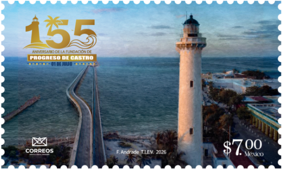Imagen de Timbre Postal "155 Aniversario de la Fundación de Puerto Progreso"