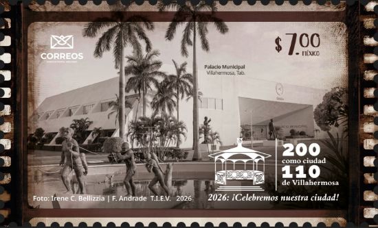Imagen de Timbre Postal "200 años de elevación al rango de Ciudad Villahermosa, Tabasco"