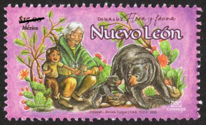 Imagen de Timbre Postal "De la A a la Z Flora y Fauna de México, Nuevo León"