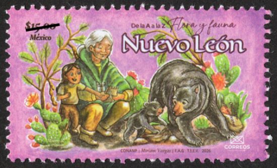 Imagen de Timbre Postal "De la A a la Z Flora y Fauna de México, Nuevo León"