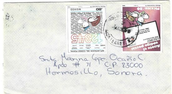Imagen de SOBRE CIRCULADO 1982 CON LAS DOS ESTAMPILLAS CONMEMORATIVAS DEL CODIGO POSTAL