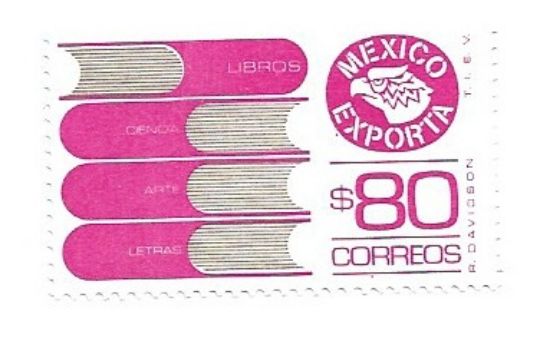 Imagen de ESTAMPILLA MEXICO EXPORTA $80.00 LIBROS MAGENTA NUEVO