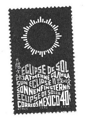 Imagen de ESTAMPILLA ECLIPSE TOTAL DE SOL 1970