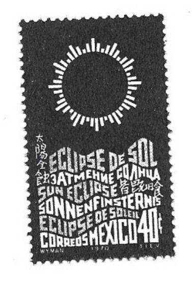Imagen de ESTAMPILLA ECLIPSE TOTAL DE SOL 1970