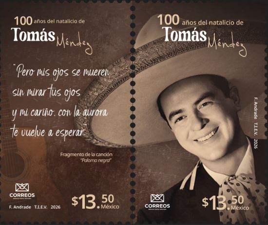Imagen de Timbre Postal "Compositores Mexicanos: Tomás Méndez"