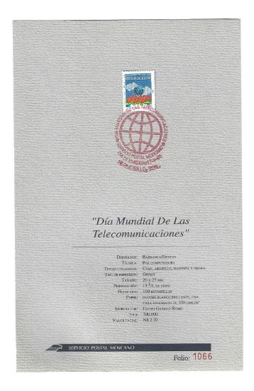Imagen de HOJA CARNET PRIMER DIA ESTAMPILLA DIA MUNDIAL TELECOMUNICACIONES 1995