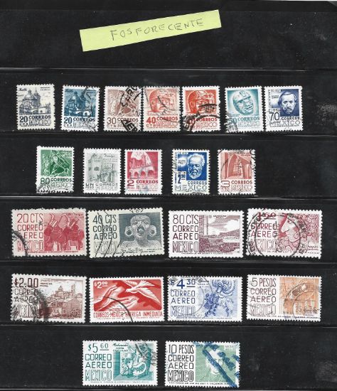 Imagen de COLECCION DE ESTAMPILLAS USADAS DE LA SERIE ARQUITECTURA Y ARQUEOLOGIA FOSFORESCENTES