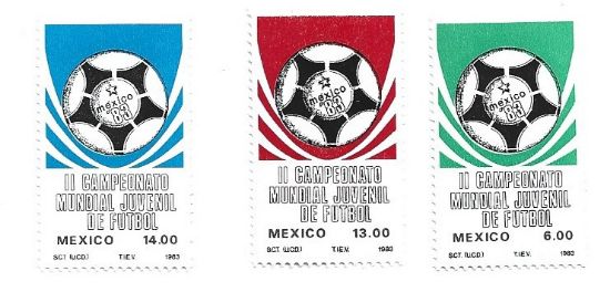 Imagen de ESTAMPILLAS MEXICANAS DEL MUNDIAL JUVENIL DE FUTBOL MEXICO 1983