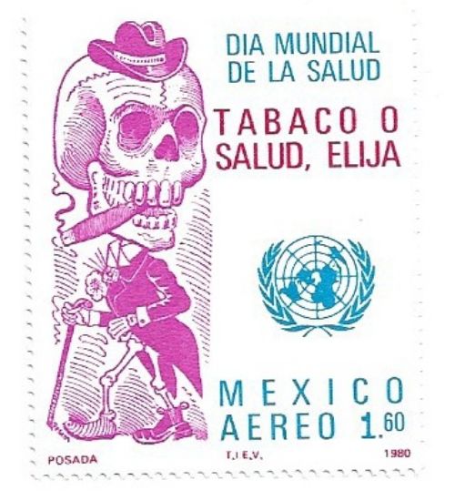 Imagen de ESTAMPILLA DIA MUNDIAL DE LA SALUD CONTRA TABAQUISMO 1980 