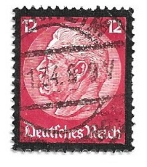 Imagen de ESTAMPILLA FUNEBRE DE LA MUERTE DEL PRESIDENTE REPUBLICA DE WEIMAR ALEMANIA 1934 