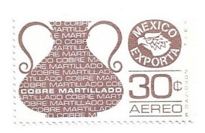 Imagen de ESTAMPILLA SERIE MEXICO EXPORTA 30C COBRE MARTILLADO 