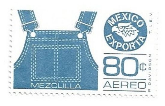 Imagen de ESTAMPILLA SERIE MEXICO EXPORTA 80C mezclilla