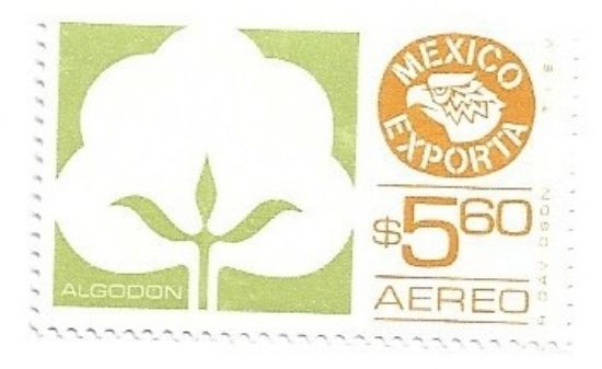 Imagen de ESTAMPILLA SERIE MEXICO EXPORTA $5.60 ALGODON  