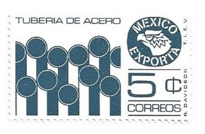 Imagen de ESTAMPILLA SERIE MEXICO EXPORTA 5C TUBERIA DE ACERO