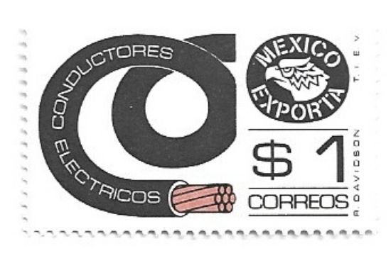 Imagen de ESTAMPILLA SERIE MEXICO EXPORTA $1.00 CONDUCTORES ELECTRICOS NEGRO 7MA  NUEVA