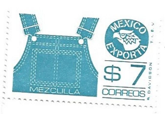 Imagen de ESTAMPILLA SERIE MEXICO EXPORTA $7 MEZCLILLA 