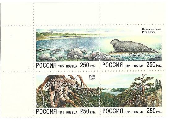Imagen de ESTAMPILLA RUSIA PRESERVACION FAUNA Y HABITATS NATURALES ARTICOS Y BOSQUES 1995