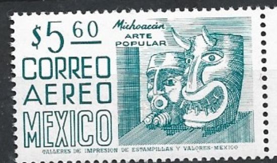 Imagen de ESTAMPILLA MEXICO SERIE ARTE Y ARQUEOLOGIA MASCARAS MICHOACAN $5.60 NUEVA S/WK