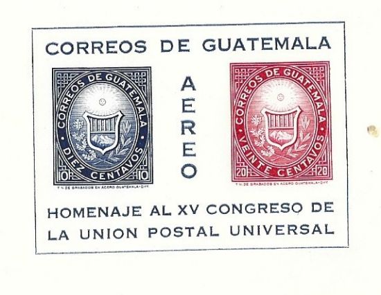 Imagen de HOJITA ESTAMPILLA GUATEMALA CONGRESO UPU 1964 
