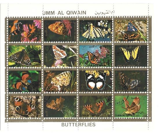 Imagen de HOJITA ESTAMPILLAS MARIPOSAS DEL EMIRATO DE UMM AL QIWAIN 1972