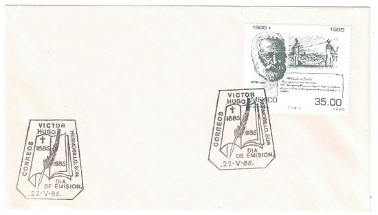 Imagen de SOBRE  CARTA PRIMER DIA EMISION  ANIVERSARIO VICTOR HUGO 1985